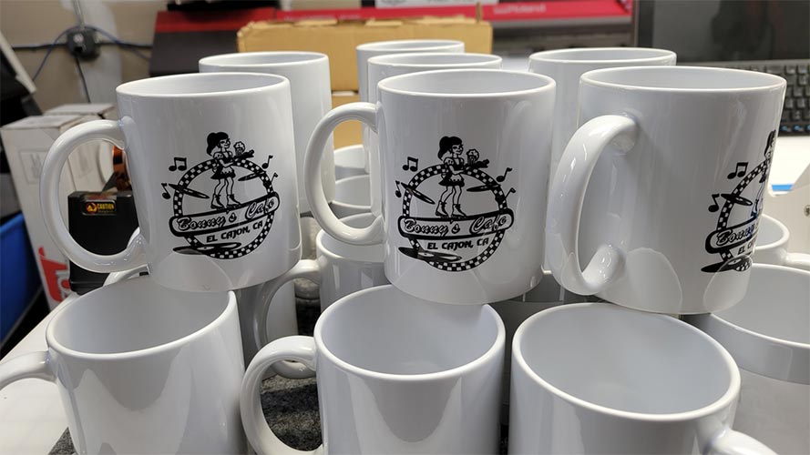 Custom Coffee Mugs for Bonny's Cafe in El Cajon : Sample Work from BLVD Printing